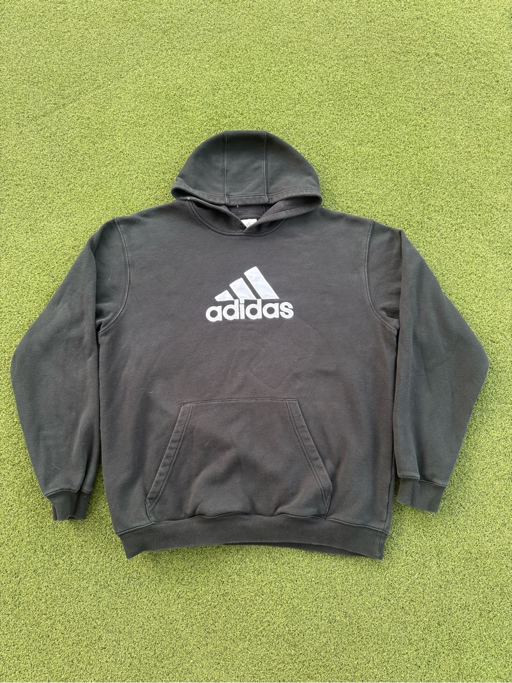 RARE VINTAGE 2000s Y2K SKATER STREETWEAR ADIDAS SICK DESIGNER FRONT LOGO HOODIE
